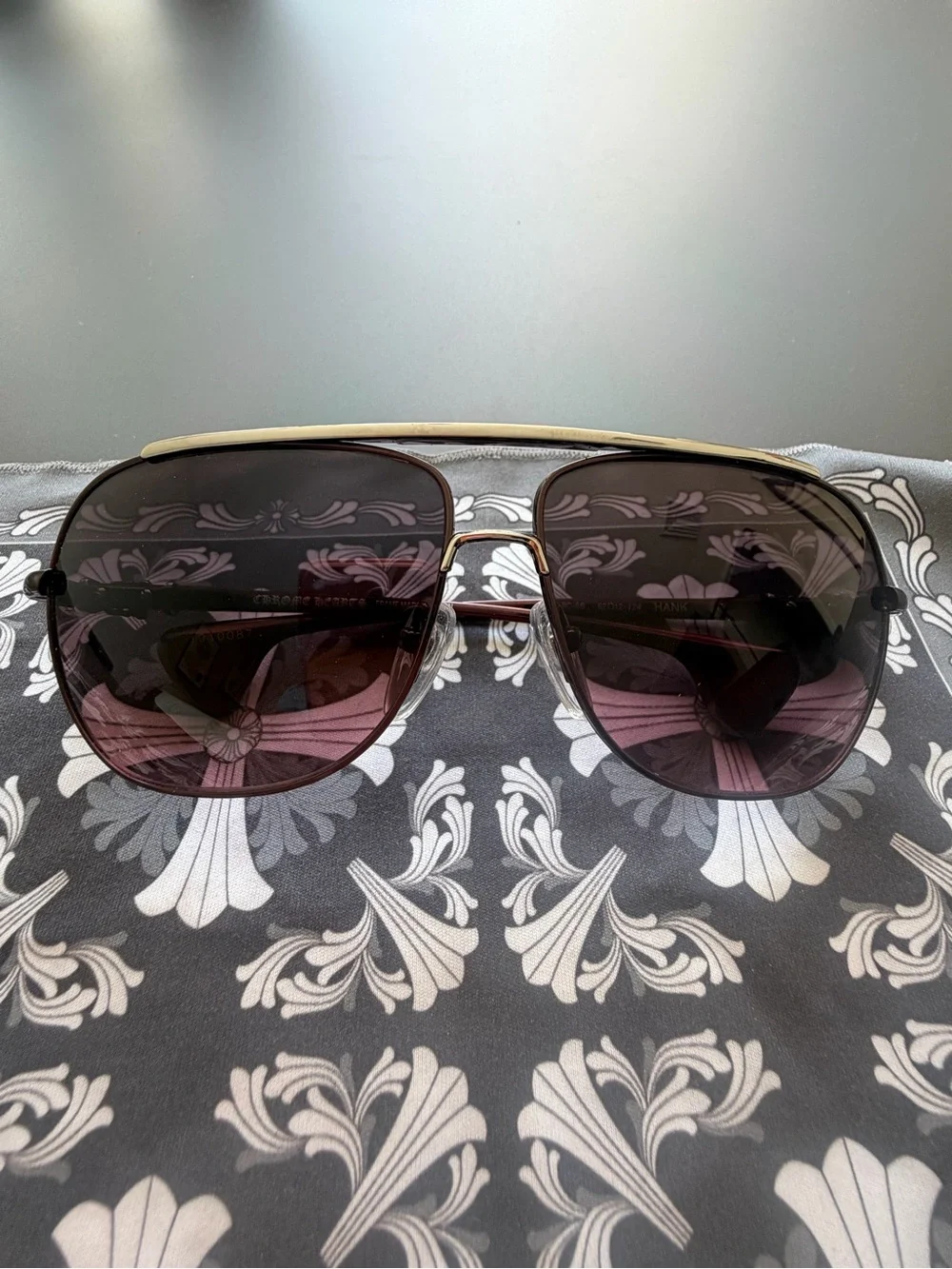 Chrome Hearts HANKk Aviator Cherry Designer Sunglasses  Burgundy